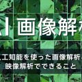 AI画像解析 – 人工知能を使った画像解析と映像解析でできること